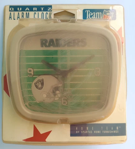 1993 Oakland Los Angeles L.A. Raiders Team NFL Alarm Clock Quartz New NOS Sealed Cover