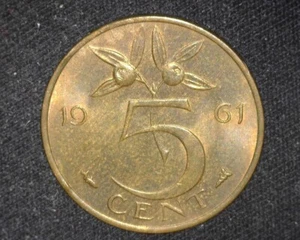 NETHERLANDS 1961 5 CENTS KM181 CHOICE UNCIRCULATED ~FCS-751 - Picture 1 of 2
