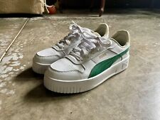 Puma Carina Street Women's Sneakers, women size 8, worn once, Green and white