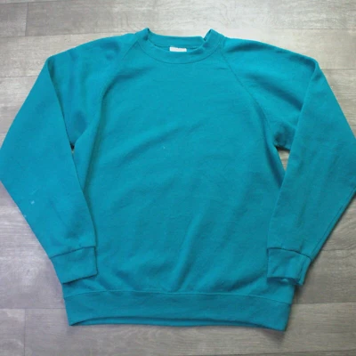 Vintage 90’s Santee By Pluma Green Blank Crew Neck Sweatshirt Adult LRG USA Made - Image 1 of 4