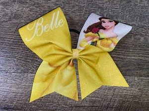 Disney Princess Belle Inspired Yellow Cheer Dance Hair Large Bow Ponytail NWOT - Picture 1 of 4
