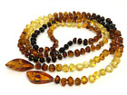 Baltic Amber Necklace Gift Open End Natural Amber Beads Ombre Rainbow 19,7g18379