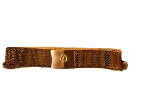 Vintage GARAY Gold Metal Fish Scale Expandable Belt Floral Buckle Size 1-Small - Picture 1 of 10