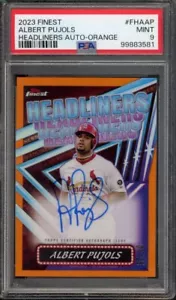 2023 Topps Finest ALBERT PUJOLS Headliners Orange Auto /25 HOF Cardinals PSA 9 - Picture 1 of 2
