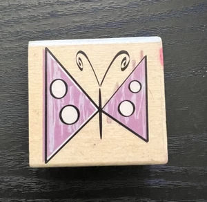Sello de goma mariposa formas básicas madera abstracta #AG148 - Imagen 1 de 4