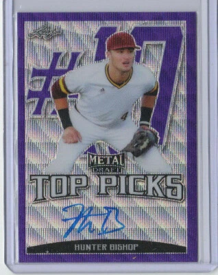 2019 Leaf Metal Draft Hunter Bishop AUTO #ed 11/15 GIANTS - Image 1 of 2