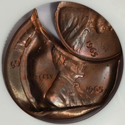 1965 NGC MS64 Triple Struck With Three Dates Lincoln Cent Mint Error Cover