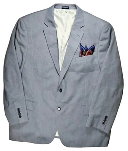 Stafford Essentials Mens Blazer Suit Jacket 48 R Light Blue Business Casual EUC - Picture 1 of 11