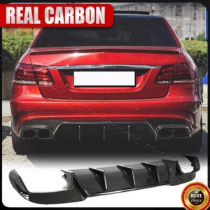 For Benz W212 E250 E350 E63 Sedan 2013-2015 REAL Carbon Rear Bumper Diffuser Lip - Picture 1 of 15