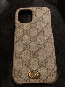 Authentique coque Gucci Ophidia imprimée iPhone 12 Pro Max - Beige - Photo 1 sur 2