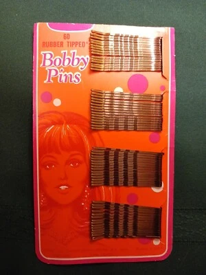 Vintage Hair Bobby Pins- Rubber Tipped. 60. NEW Old Stock, 1968. Vassar Corp. - Image 1 of 4
