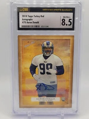 2014 TOPPS TURKEY RED AUTOGRAPH #70 AARON DONALD RC CSG 8.5 AUTO 10 Rookie Rams  - Image 1 of 2