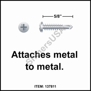 (10000) Tornillo de zinc autoperforante 8-18x5/8 TEK 2 Phillips cabeza de sartén 137811 - Imagen 1 de 1