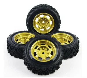RC Rallye Auto Räder & Reifen Set für Tamiya tt01 tt02 tt01e XV01 Df03 - Bild 1 von 6