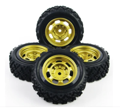 RC Rallye Auto Räder & Reifen Set für Tamiya tt01 tt02 tt01e XV01 Df03 - Bild 1 von 4