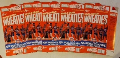 (5) 1989 NBA World Chalpions Detroit Pistons Empty Wheaties Box Boxes Lot - Image 1 of 2