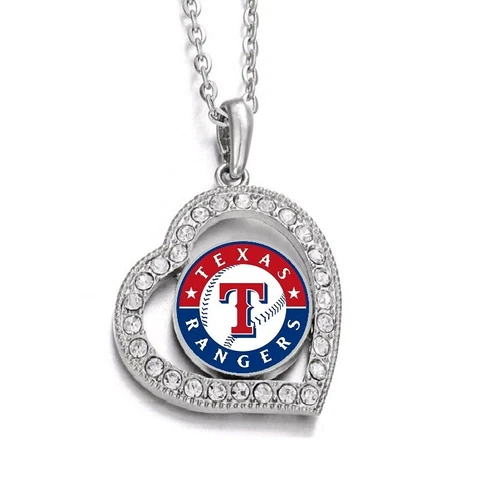 Texas Rangers Womens Sterling Silver Infinity Heart Necklace With Pendant D19 Cover