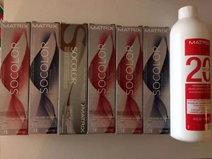 6 TUBES OF MATRIX SOCOLOR BLENDED COLLECTION HAIRCOLOR PLUS 16oz 20V DEVELOPER - Picture 1 of 2