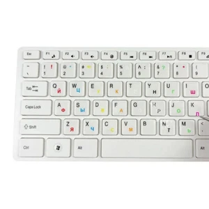 Universal Russian Transparent Keyboard Stickers For Laptop Letters - Afbeelding 1 van 16