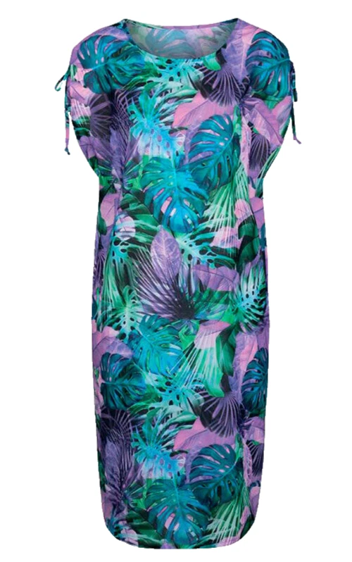 Anita Lucca зеленый и фиолетовый цветочный туника маленький 8 - 10 beachwear прикрыть платье - Изображение 1 из 1