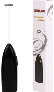 Cappuccino Maker Battery Operated Hand Held Milk Frother Mixer Black New - Picture 1 of 5