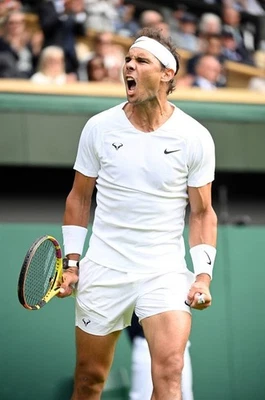 ● CAMISETA RAFA NADAL WIMBLEDON 2022 TENIS BLANCA NIKE TALLA HOMBRE ADULTO M ● Foto 1 de 4