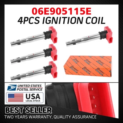 4x NEW (06E905115E) Ignition Coil Fit For 2007-2009 Volkswagen Touareg 3.6L V6 - Image 1 of 4