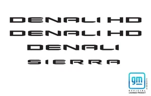 GMC Sierra DENALI HD Emblem Overlay Decal Lettering Set 2019-2025 GM Licensed - Picture 1 of 4