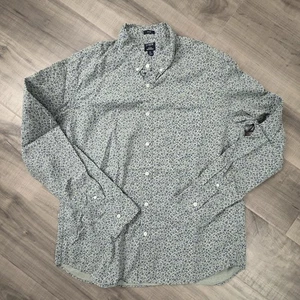 Camisa J Crew Para Hombre Extra Grande Azul Estampado Floral Delgada Flexible Lavada Con Botones - Imagen 1 de 11