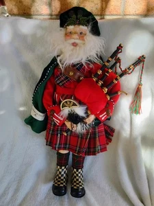 MacKenzie Bicchieri Bambino Babbo Natale Pipa Scozzese Kilt Verde Smeraldo Mantello - Foto 1 di 10