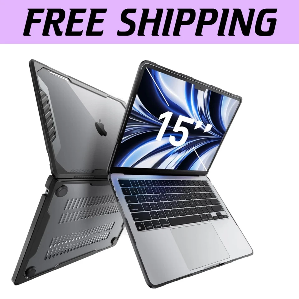 Estuche rígido negro sólido MacBook Air 15" 2023/2024/2025 - armadura resistente Foto 1 de 4