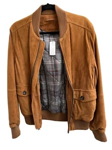 Brooks Brothers Suede Jacket With Ribbed Cuffs Size Mens Small 36 - Picture 1 of 14