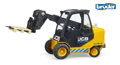 Bruder Spielzeug 02512 JCB Teletruk mit Palette Stapler Gabelstapler Baufahrzeug