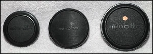 3 assorted vintage (lower case logo) Minolta lens caps. Buy 1, 2, or all 3. - Picture 1 of 8