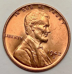 1942-D Choice Uncirculated BU Red RD - Lincoln Wheat Cent ~ A009 - Picture 1 of 2