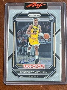 SIGILLATO 2023 2022-23 PANINI PRIZM MONOPOLY BENNEDICT MATHURIN RC AUTO COA - Foto 1 di 3