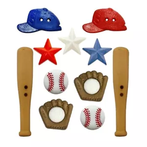 Botones de costura artesanal con tema de béisbol edredón chatarra botones de Shelly y más - Imagen 1 de 2