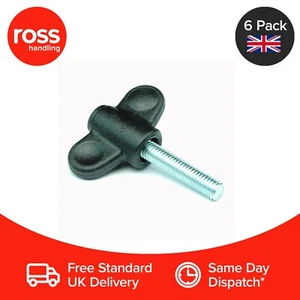 Paquete de 6 empuñaduras de ala de mariposa macho M8 x 30 mm / tornillos para pulgar / perillas de ala Reino Unido - Imagen 1 de 2
