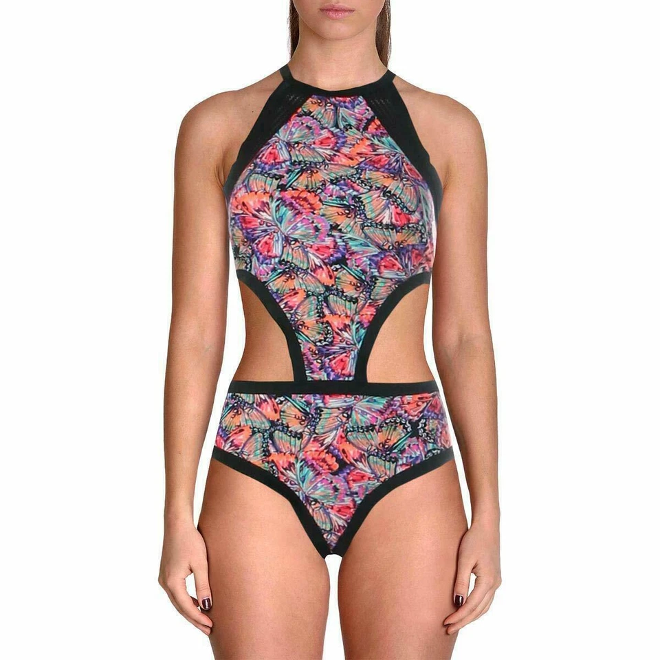 Body Glove Millie Butterfly High Neck 1pc Swimsuit S/p Sw1 528