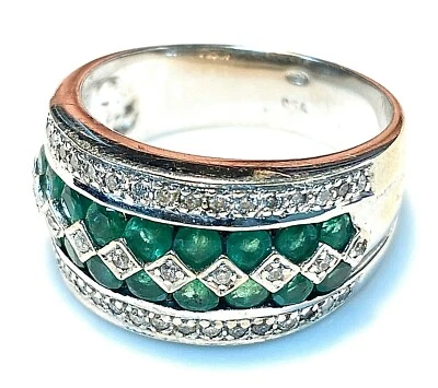 Magnífico Anillo Oro 18 Quilates - Esmeralda Y Diamantes 0.92 Quilates-14.63G - Imagen 1 de 4