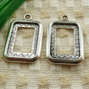 90 Pcs Tibetan Silver rectangle frame Charms 27X18MM S4655 DIY Jewelry Making - Picture 1 of 4