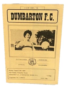 DUMBARTON V HARTLEPOOL UNITED - PRE-SEASON FRIENDLY - 8.8.1983 - Bild 1 von 1