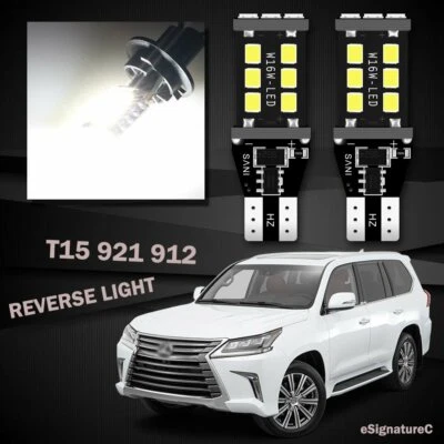 2x Bombilla LED de respaldo blanca 921 T15 para Lexus LX470 LX570 1998-2017 Foto 1 de 4