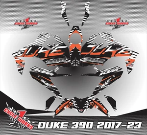 DUKE 390 2017 - 2021 Supermoto SEMI CUSTOM GRAPHICS KIT STRIP1 - Picture 1 of 1
