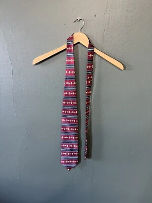 Corbata para hombre SAVILE ROW rojo/borgoña patrón abstracto 100 % seda Foto 1 de 2