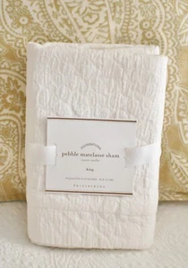POTTERY BARN PEBBLE MATELASSE SHAM-KING-WHITE - Picture 1 of 2