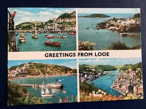Postcard Greetings from Looe Cornwall Multi view John Hinde Posted 1980 B164 - Picture 1 of 2