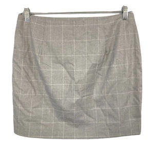 Falda Banana Republic para mujer talla 10 gris ventana a cuadros línea A mini elástica - Imagen 1 de 9