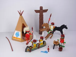 Playmobil Vintage 3483 Pueblo Indio Nativo Americano Set Tipi Wigwam Western - Imagen 1 de 11