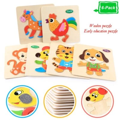 Wooden Puzzles Toy For 3+ Year Olds Toddler Animal Jigsaw Baby Educational Toys - Image 1 of 4